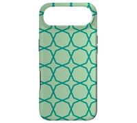 Green Deep Teal Square Circle Triangles Mid-Century Pattern Coque pour iPhone Air