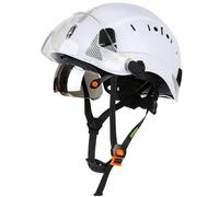 GREEN DEVIL Casque de protection industriel certifié EN397 et EN166 avec visière teintée + transparente | Casque de sécurité avec double visière pour la construction, l'artisanat et l'industrie |