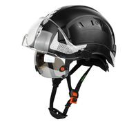 GREEN DEVIL Casque de protection industriel certifié EN397 et EN166 avec visière teintée + transparente | Casque de sécurité avec double visière pour la construction, l'artisanat et l'industrie |