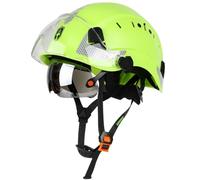 GREEN DEVIL Casque de protection industriel certifié EN397 et EN166 avec visière teintée + transparente | Casque de sécurité avec double visière pour la construction, l'artisanat et l'industrie |