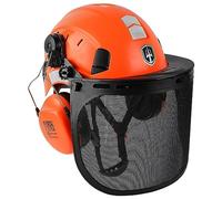 GREEN DEVIL Casque de Protection pour tronçonneuse, Casque de Protection forestière, Casque de sécurité avec Protection auditive et visière 3 en 1