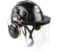 GREEN DEVIL Casque de Protection pour tronçonneuse, Casque de Protection forestière, Casque de sécurité avec Protection auditive et visière 3 en 1