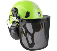 GREEN DEVIL Casque de Protection pour tronçonneuse, Casque de sécurité avec Protection auditive, kit de Casque résistant aux Chocs, Ventilation Confortable Casque de Travail