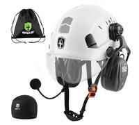 GREEN DEVIL Mervex Vent Casque de protection avec protection auditive active et visière claire - Casque de travail en ABS - Casque de sécurité conforme à la norme EN 397 - Casque industriel conforme à