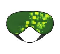 Green Digital Art Masque de sommeil double face en soie, masque pour les yeux bloquant la lumière réglable pour voyage, homme et femme, bandeau doux et confortable, 20 x 10 cm