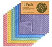 Green Dodo Torchon Suédois 10 Pack - Écologique, Biodégradable & Durable - Essuie-Tout de Cuisine Éponge Absorbant & sans Odeur - Alternative aux Essuie-Tout en Papier Réutilisable
