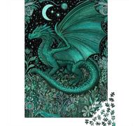 Green Dragon Fantasy Art Print-1 Puzzle 1000 Pièces Educa Jouet en Bois Cadeau Unique De l'art De La Décoration Jeu Éducatif Challenge Toy Adultes & Enfants des 14 Ans 70x50cm/1000pcs