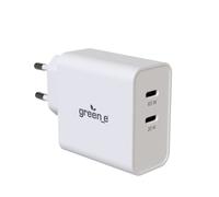 Chargeur secteur Universel Green-e 2x USB-C - 65W (Blanc)