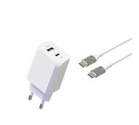 Green_e Kit Chargeur Secteur 30w Usb C Et A + Cable C Vers C 1.3m