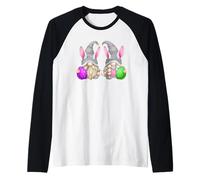 Green Easter Gnomes for Women Cute Easter Eggs & Bunny Ears Manche Raglan