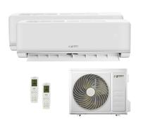 Green Electric Plus Climatiseur Dual Split 9000+12000 BTU, Wi-Fi, R32, Efficacité Énergétique A++/A+, 2 Unités Intérieures et 1 Extérieure, Télécommande, Contrôle Via Application, Basse Consommation