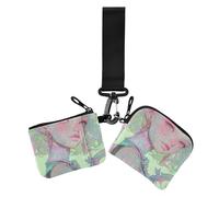 Green Elf Imp Lot de 2 portefeuilles pour femme avec dragonne et poche zippée pour pièces de monnaie pour le travail et les voyages, Lutin vert, 1 size, Décontracté