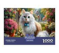 Green Eyes chatPuzzles 1000 Pièces Cadeau Unique Maison Rurale Jeu Éducatif Défi Jouet À De Qualité Supérieure Peinture Art pour Adultes Et Enfants À Partir De 12 Ans 70x50cm/1000pcs