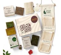 GREEN FADEL Aleppo Coffret cadeau savon, huile d'olive et huile de laurier | Coffret cadeau original, naturel, savon traditionnel, savon de luxe, barre de shampoing, accessoires, fait main