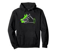 Green Feed the Wolf Within Green Graphic Sweat à Capuche