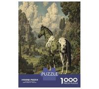 Green Field Montre Puzzle Décoration Intérieure 1000 Pièces Cheval Jigsaw Puzzle Jeu Difficile pour Les Idées Cadeaux pour Adultes 70x50cm/1000pcs
