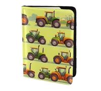 Green Fields Étui de passeport en cuir imprimé machine agricole pour homme et femme, noir, One Size