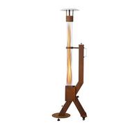 Green Flame Rocket Heater - Chauffage de Terrasse à Pellets - Acier Corten - 6,5 KW - Brûleur à Granulés de Bois - sans Fumée & Écologique