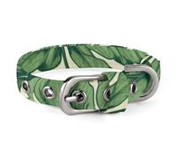 Green Foliage Botanical Collier pour chien avec boucle en métal Fait à la main Manchon de protection pour chiens de petite et moyenne taille, chats et animaux domestiques
