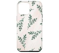Green Foliage Leaf Branch Botanical Plant Soft Pink Coque pour iPhone 12 Pro Max
