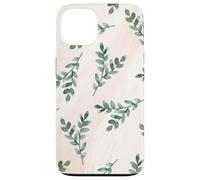 Green Foliage Leaf Branch Botanical Plant Soft Pink Coque pour iPhone 13