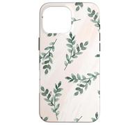 Green Foliage Leaf Branch Botanical Plant Soft Pink Coque pour iPhone 16 Pro Max