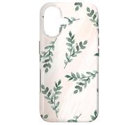 Green Foliage Leaf Branch Botanical Plant Soft Pink Coque pour iPhone 17