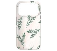 Green Foliage Leaf Branch Botanical Plant Soft Pink Coque pour iPhone 17 Pro