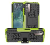 (Green)For Nokia G11/g21 Shockproof Anti-fall Tire Pattern Design Cover Pc + Tpu Hybrid Rugged Armor Phone Case With Built-in Kickstand - Orange xinda