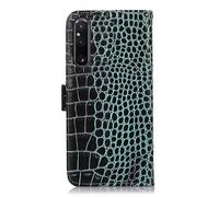 (Green) For Sony Xperia 1 V Crocodile Top Layer Cowhide Leather Phone Case