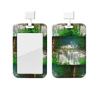 Green Forest Park Porte-badge d'identification d'arbre vieilli avec lanière Protecteur de carte d'identité en plastique Porte-badge avec fenêtre transparente Porte-badge de carte d'identité pour inf