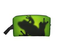 Green Frog Sac de rangement imprimé ombre - Trousse de toilette de voyage durable, accessoire d'emballage en toile portable pour le quotidien, la salle de sport et les voyages, Grenouille verte