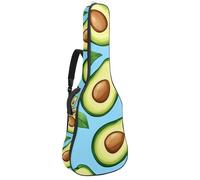 Green Fruit Avocado Sac pour guitare acoustique 25 avec 2 poches bandoulière réglable et crochet arrière, convient pour guitares électriques, basses et guitares classiques, Avocat aux fruits verts