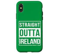 Green Funny Straight Outta Ireland Dublin UK Great Britain Coque pour iPhone X/XS
