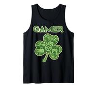 Green Gamer Shamrock Jeux vidéo Patricks Day Jeu de Jeu Débardeur