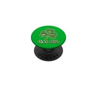 Green Gamer Shamrock Jeux vidéo Patricks Day Jeu de Jeu PopSockets PopGrip Adhésif