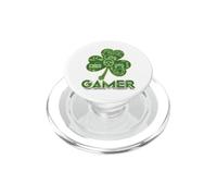 Green Gamer Shamrock Jeux vidéo Patricks Day Jeu de Jeu PopSockets PopGrip pour MagSafe