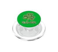 Green Gamer Shamrock Jeux vidéo Patricks Day Jeu de Jeu PopSockets PopGrip pour MagSafe