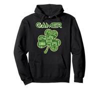 Green Gamer Shamrock Jeux vidéo Patricks Day Jeu de Jeu Sweat à Capuche