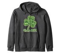 Green Gamer Shamrock Jeux vidéo Patricks Day Jeu de Jeu Sweat à Capuche