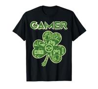 Green Gamer Shamrock Jeux vidéo Patricks Day Jeu de Jeu T-Shirt