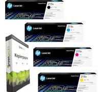 green gecko Lot de toners d'origine - 219A (CMYK) - Compatible avec HP Color Laserjet Pro 3202 MFP 3300 3302 avec 500 feuilles de papier A4