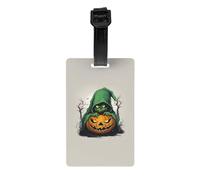 Green Ghost Horror Halloween Pumpkin 1 étiquette de bagage imprimée pour valises étiquettes d'identification imperméables voyage croisière usage quotidien