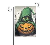 Green Ghost Horror Halloween Pumpkin 1 Print Christmas Yard Sign 30,5 x 45,7 cm Double face Extérieur Arbre de Noël Drapeau décoratif