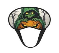 Green Ghost Horror Halloween Pumpkin 1 Print Masque occultant pour les yeux pour dormir en avion, masque de sommeil en polyester pour la maison et les voyages