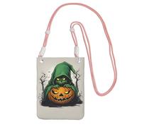 Green Ghost Horror Halloween Pumpkin 1 Print Women Men Slim Phone Crossbody Bag Waterproof Bags Festival Running Biking Use, rose, Taille unique