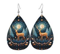 Green Ghost Horror Halloween Pumpkin Print Leather Earrings - Dangle Earrings Drop Earrings Lightweight Teardrop Jewelry, Costume Party Pendentifs, taille unique, Cuir