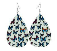 Green Ghost Horror Halloween Pumpkin Print Leather Earrings - Dangle Earrings Drop Earrings Lightweight Teardrop Jewelry, Costume Party Pendentifs, taille unique, Cuir