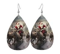 Green Ghost Horror Halloween Pumpkin Print Leather Earrings - Dangle Earrings Drop Earrings Lightweight Teardrop Jewelry, Costume Party Pendentifs, taille unique, Cuir