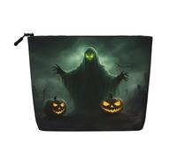 Green Ghost Horror Trousse de toilette polyvalente Motif citrouille d'Halloween Parfait pour un usage quotidien et les voyages d'affaires, Noir , Taille unique, Trousse de toilette